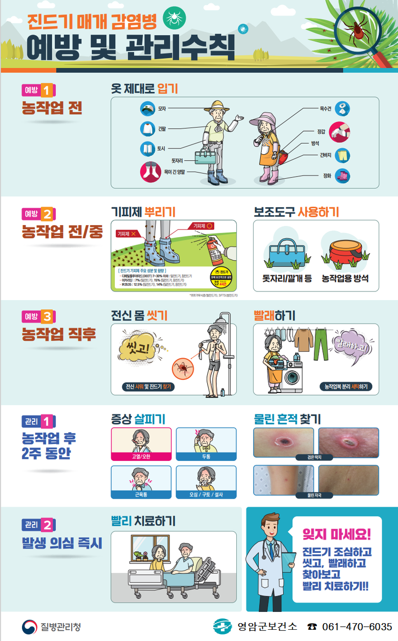 진드기 매개 감염병 예방 및 관리 수칙 이미지 1