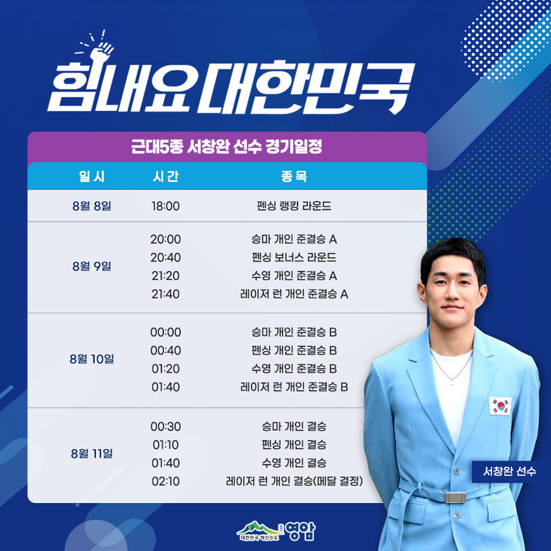 영암 출신 근대5종 국가대표 서창완 선수 파이팅 이미지 1