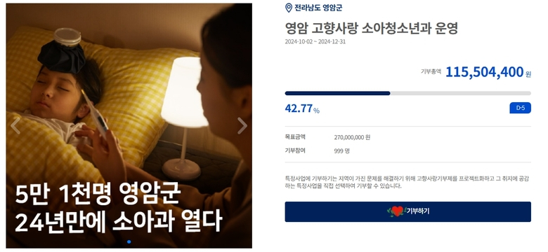 영암군 고향사랑기부금 누적액 25억 돌파 이미지 1